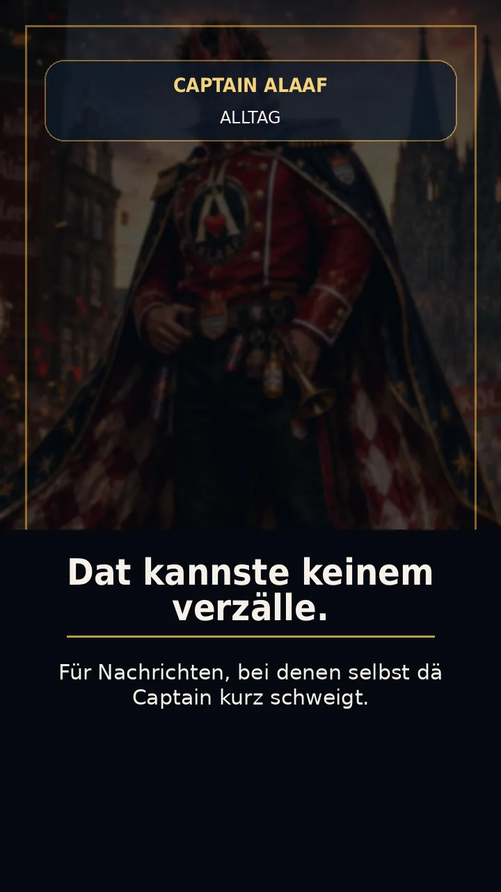 Dat kannste keinem verzälle. Reaction Poster