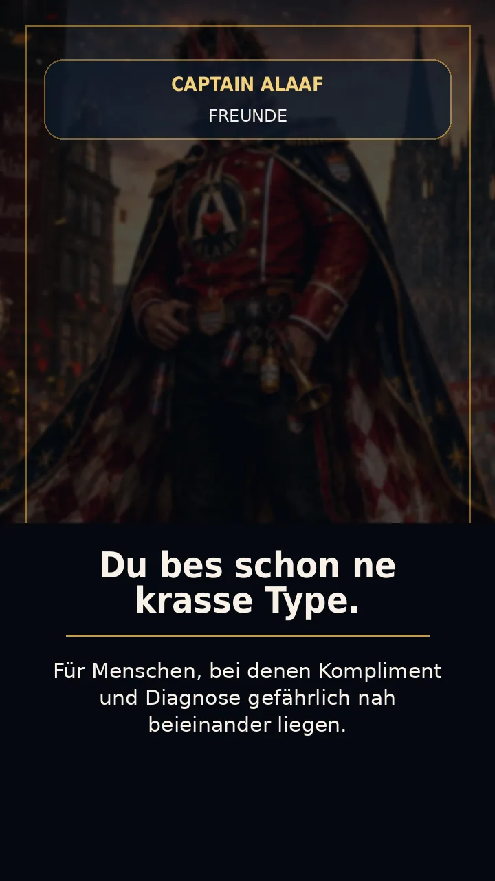 Du bes schon ne krasse Type. Reaction Poster