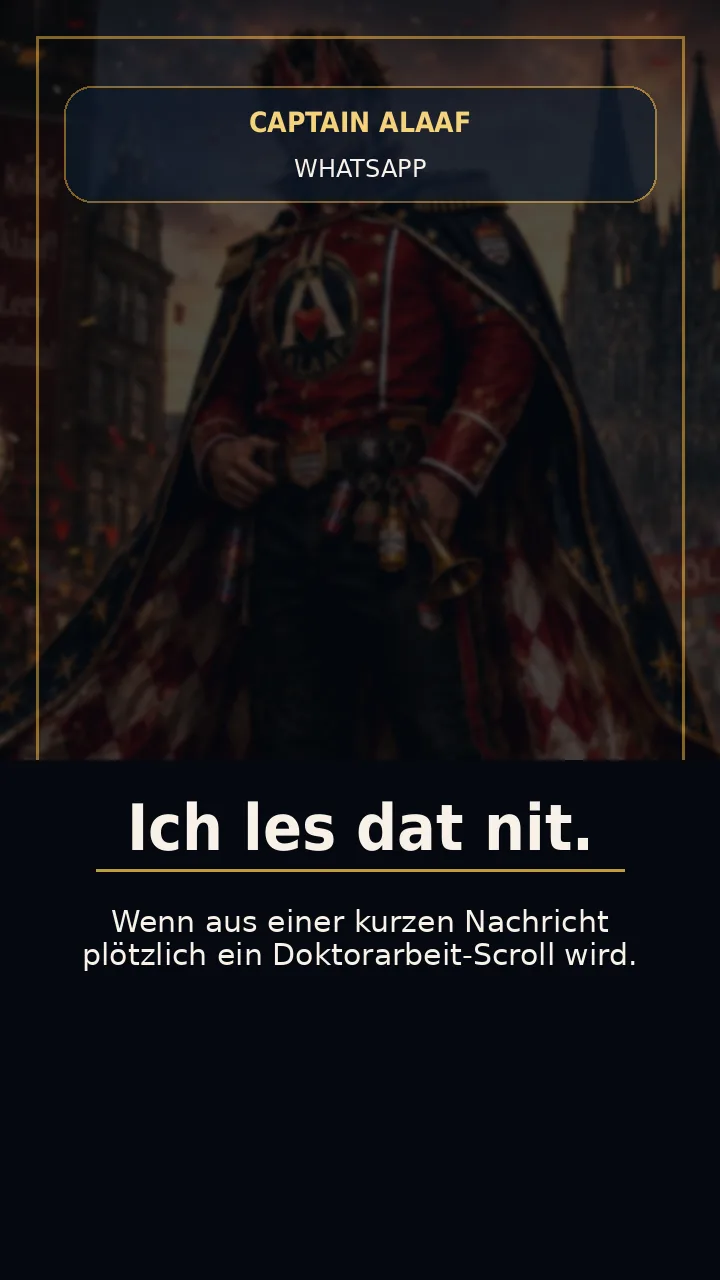 Ich les dat nit. Reaction Poster